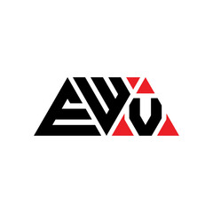 EWV triangle letter logo design with triangle shape. EWV triangle logo design monogram. EWV triangle vector logo template with red color. EWV triangular logo Simple, Elegant, and Luxurious Logo...