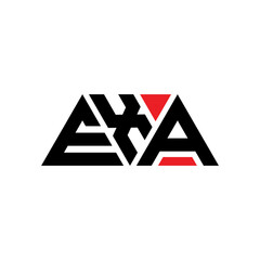 EXA triangle letter logo design with triangle shape. EXA triangle logo design monogram. EXA triangle vector logo template with red color. EXA triangular logo Simple, Elegant, and Luxurious Logo...