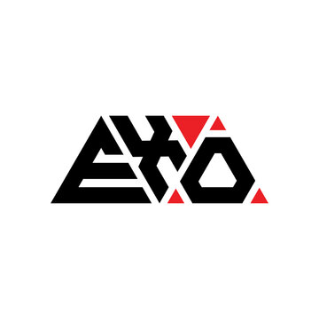 EXO triangle letter logo design with triangle shape. EXO triangle logo design monogram. EXO triangle vector logo template with red color. EXO triangular logo Simple, Elegant, and Luxurious Logo...