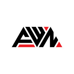 Obraz premium FWN triangle letter logo design with triangle shape. FWN triangle logo design monogram. FWN triangle vector logo template with red color. FWN triangular logo Simple, Elegant, and Luxurious Logo...