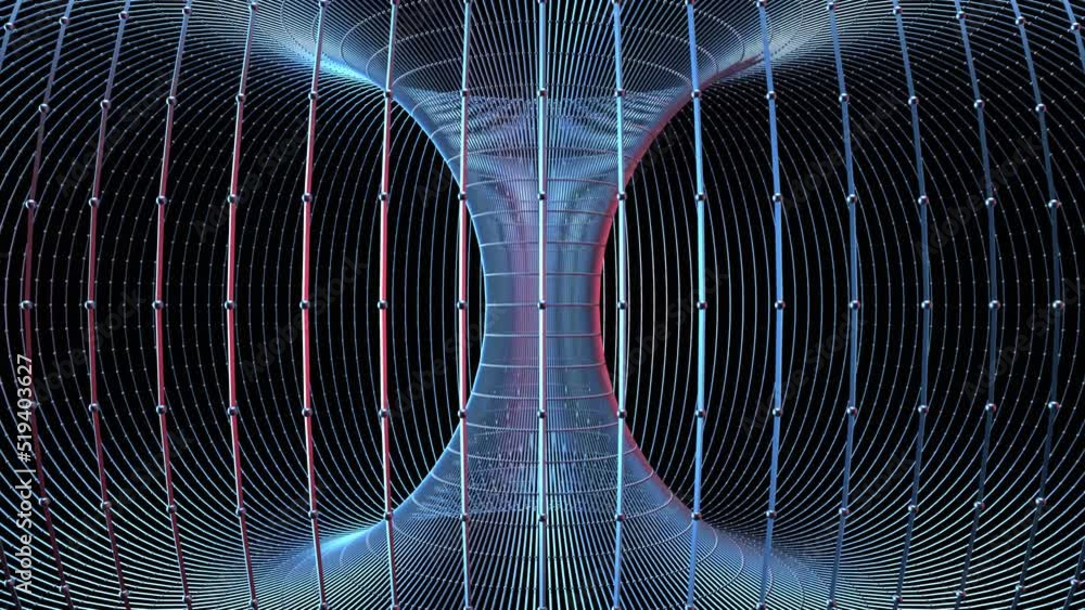 Sticker future shapes 1044: black hole 3d wireframe simulation (loop).