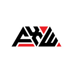 Obraz premium FXW triangle letter logo design with triangle shape. FXW triangle logo design monogram. FXW triangle vector logo template with red color. FXW triangular logo Simple, Elegant, and Luxurious Logo...