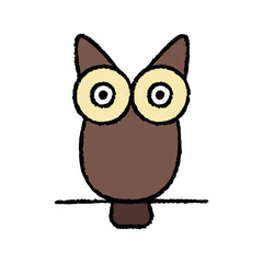 Owl animal hand-drawn icon vector graphic illustration