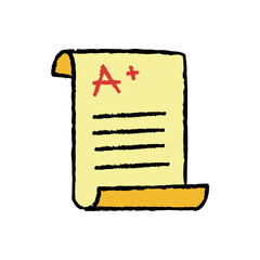Grade score hand-drawn icon vector graphic illustration