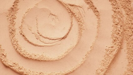 Cosmetic texture powder clay for face and body. Selective focus.