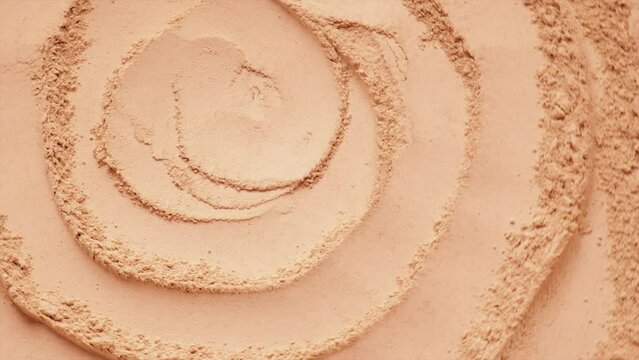 Cosmetic texture powder clay for face and body. Selective focus.