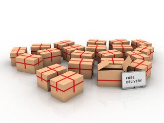 Obraz premium 3d rendering medicine Cardboard boxes