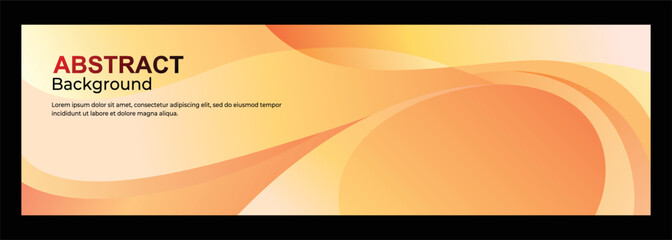 Abstract orange wavy banner background design vector
