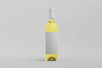 Wine bottle mockup on white background.