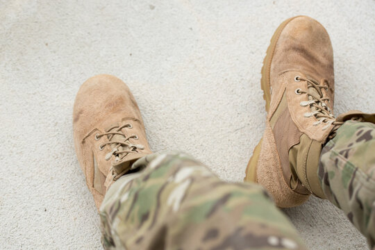 Army fatigue and boots