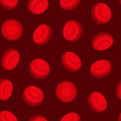 Red Blood Cells Seamless Pattern Background. Vector