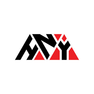 HNY triangle letter logo design with triangle shape. HNY triangle logo design monogram. HNY triangle vector logo template with red color. HNY triangular logo Simple, Elegant, and Luxurious Logo...