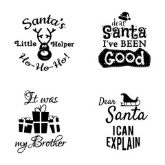 Christmas Calligraphy Quotes Designs. Xmas Typography Labels. Happy Holidays Lettering - Dear Santa Ive Been Good. Stock vector