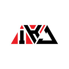 IKJ triangle letter logo design with triangle shape. IKJ triangle logo design monogram. IKJ triangle vector logo template with red color. IKJ triangular logo Simple, Elegant, and Luxurious Logo...