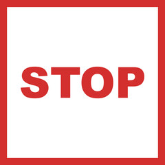 red stop sign on white