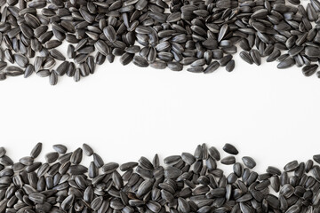 Black sunflower seeds. Black sunflower seeds for texture or background.