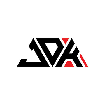 JDK triangle letter logo design with triangle shape. JDK triangle logo design monogram. JDK triangle vector logo template with red color. JDK triangular logo Simple, Elegant, and Luxurious Logo...