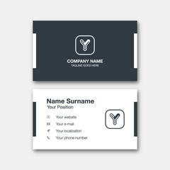Letter "Y" alphabet logo with business card template. Vector graphic design elements for company logo.