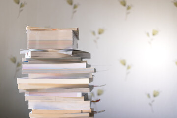 Pile of book in the room concept of book reader and knowledges.
