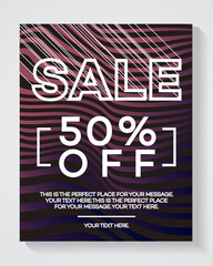 Sale cover design template set with abstract lines modern color gradient style on background for your business company. Vector Illustration