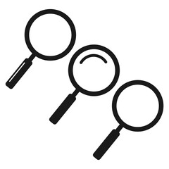 Magnifying glass icon, magnifier sign. Search icon. Vector illustration