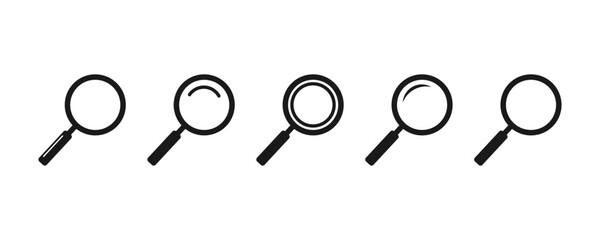 Magnifying glass icon, magnifier sign. Search icon. Vector illustration