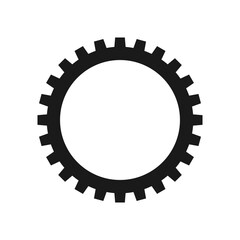 Gear setting. Isolated black gears mechanism and cog wheel on white background. Progress or construction concept. Cogwheel. Vector illustration