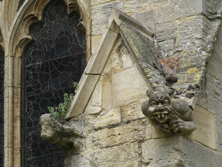 Cathedral of Ely. 11th to 15th century. Detail of gargoyles in the Gothic buttresses.
Anglia....