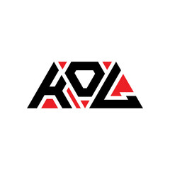 KOL triangle letter logo design with triangle shape. KOL triangle logo design monogram. KOL triangle vector logo template with red color. KOL triangular logo Simple, Elegant, and Luxurious Logo...