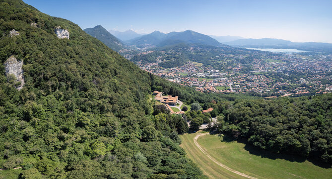 Aerial Panorama of Como, Lombardy, Italy