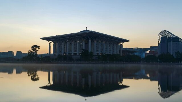 Tuanku Mizan Zainal Abidin Mosque, Putrajaya during sunrise