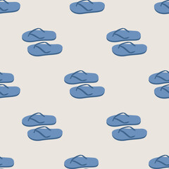 Seamless vector rubber slippers pattern. Stylish sandals shoes fashion element background for fabric, textile, cover etc.