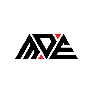 MDE triangle letter logo design with triangle shape. MDE triangle logo design monogram. MDE triangle vector logo template with red color. MDE triangular logo Simple, Elegant, and Luxurious Logo...