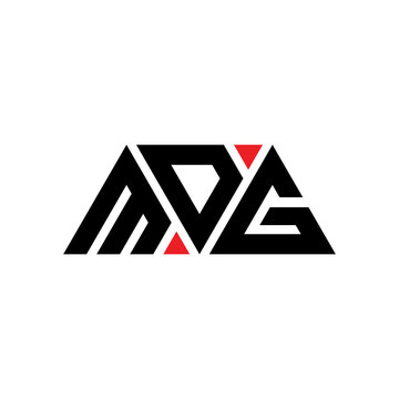MDG triangle letter logo design with triangle shape. MDG triangle logo design monogram. MDG triangle vector logo template with red color. MDG triangular logo Simple, Elegant, and Luxurious Logo...