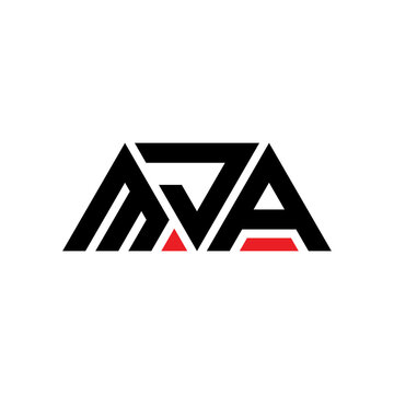 MJA triangle letter logo design with triangle shape. MJA triangle logo design monogram. MJA triangle vector logo template with red color. MJA triangular logo Simple, Elegant, and Luxurious Logo...