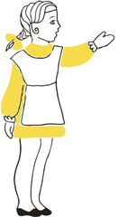 Vector school girl 3 in uniform