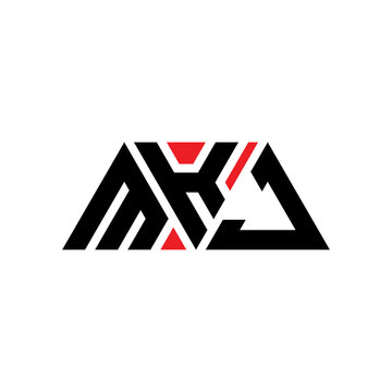 MKJ triangle letter logo design with triangle shape. MKJ triangle logo design monogram. MKJ triangle vector logo template with red color. MKJ triangular logo Simple, Elegant, and Luxurious Logo...