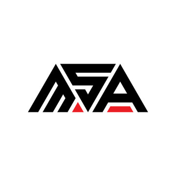 MSA triangle letter logo design with triangle shape. MSA triangle logo design monogram. MSA triangle vector logo template with red color. MSA triangular logo Simple, Elegant, and Luxurious Logo...