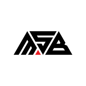 MSB triangle letter logo design with triangle shape. MSB triangle logo design monogram. MSB triangle vector logo template with red color. MSB triangular logo Simple, Elegant, and Luxurious Logo...