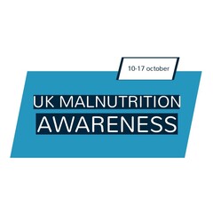 Digital composite image of uk malnutrition awareness text with date on white background