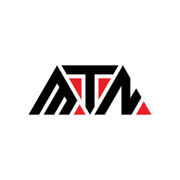 MTN triangle letter logo design with triangle shape. MTN triangle logo design monogram. MTN triangle vector logo template with red color. MTN triangular logo Simple, Elegant, and Luxurious Logo...