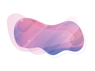 Vector purple abstract flowing shape, isolated banner for website or background. Liquid design element.