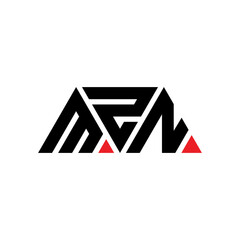 MZN triangle letter logo design with triangle shape. MZN triangle logo design monogram. MZN triangle vector logo template with red color. MZN triangular logo Simple, Elegant, and Luxurious Logo...