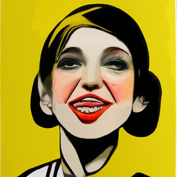 Woman portrait in Pop Art Style. Vector Illustration