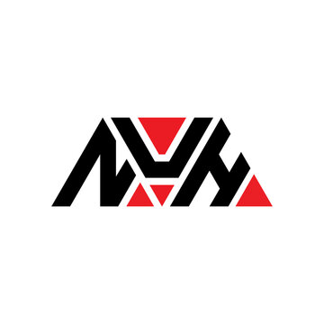 NUH triangle letter logo design with triangle shape. NUH triangle logo design monogram. NUH triangle vector logo template with red color. NUH triangular logo Simple, Elegant, and Luxurious Logo...
