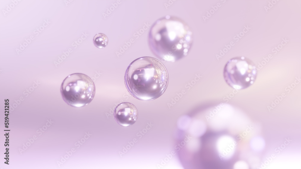 Aufkleber bubbles merge and become nutritious serum. many elements of a macro shot come together to form a ser