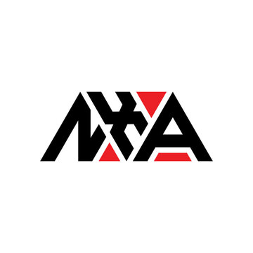 NXA triangle letter logo design with triangle shape. NXA triangle logo design monogram. NXA triangle vector logo template with red color. NXA triangular logo Simple, Elegant, and Luxurious Logo...