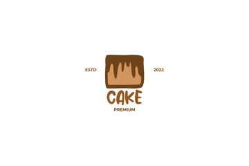 Flat illustration chocolate cake logo design vector template idea