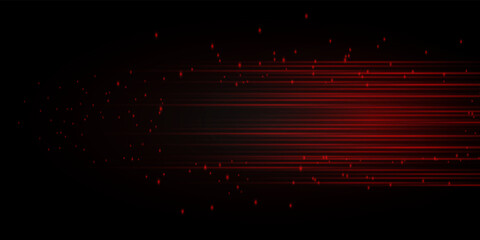 Abstract red laser beam. On a black background. Vector illustration. lighting effect. directional spotlight