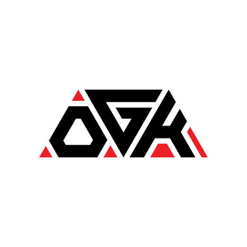 OGK triangle letter logo design with triangle shape. OGK triangle logo design monogram. OGK triangle vector logo template with red color. OGK triangular logo Simple, Elegant, and Luxurious Logo...